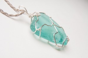 Seaglass in Wire Wrap