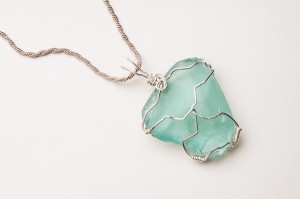 Seaglass in Wire Wrap